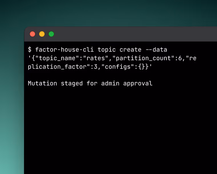 Factor Platform CLI operating against Kafka and Flink resources